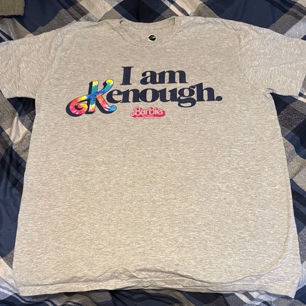 Iconic Mattel Ken from Barbie Movie "I am Kenough" Rainbow  Cosplay t-shirt.